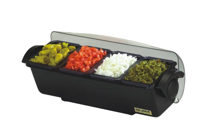 Spender 4 Bacs halb hoch+Klappdeckel